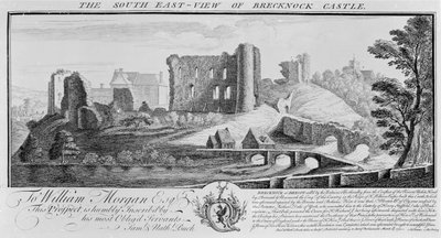 Die Südostansicht von Brecknock Castle, 1741 von Nathaniel and Samuel Buck