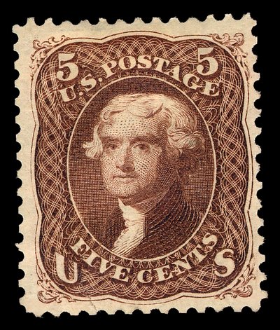 5c Thomas Jefferson Nachdruck Einzelstück, 1875 von National Bank Note Company