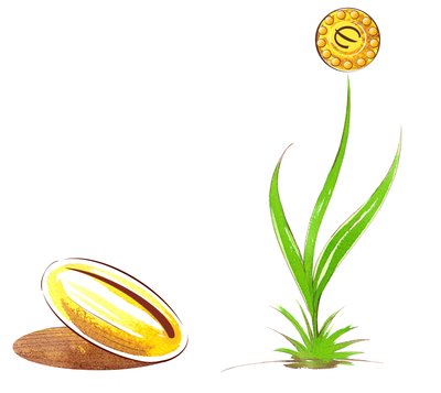 Saat und Spross - Illustration einer finanziellen Allegorie von Neale Osborne