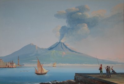Blick auf die Bucht von Neapel mit dem Vesuv von Neapolitan School