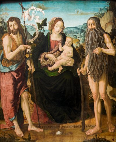 Jungfrau und Kind zwischen Johannes dem Täufer und St. Onuphrius von Neapolitan School