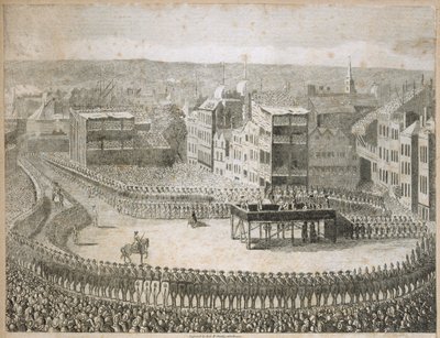 Hinrichtung der rebellischen Lords im Jahr 1745, Tower Hill, London von Neele and Stockley