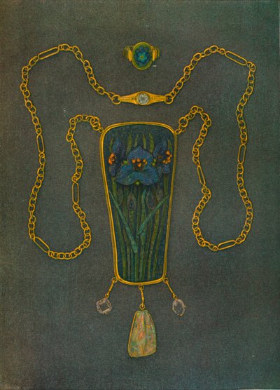 Ein Halsband aus Gold, Emaille und Edelsteinen, um 1901 von Nelson Ethelred Dawson