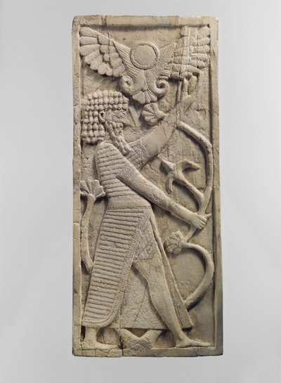 Möbelplakette mit einem männlichen Figur, der einen Baum greift, ca. 8. Jahrhundert v. Chr. von Neo Assyrian Neo Assyrian