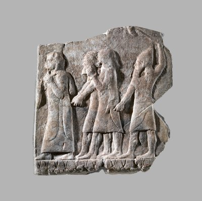 Relief: Prozession der Gefangenen, ca. 704-681 v. Chr. von Neo Assyrian