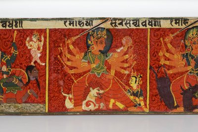 (Detail) von einem Devimahatmya-Manuskriptcover von Nepalese School