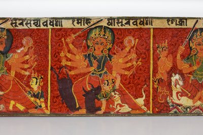 (Detail) von einem Devimahatmya-Manuskriptcover von Nepalese School