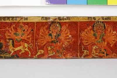 (Detail) von einem Devimahatmya-Manuskriptcover von Nepalese School