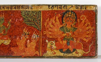 (Detail) von einem Devimahatmya-Manuskriptcover von Nepalese School