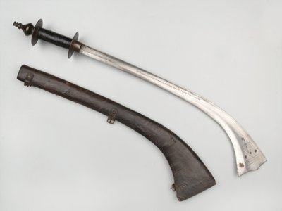 Kora-Schwert und Scheide von Nepalese School