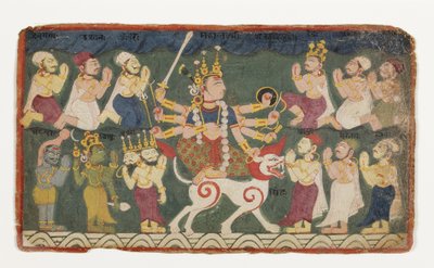 Mahalakshmi reitet auf ihrem Löwen, aus dem Devimahatmya, ca. 1750 von Nepalese School