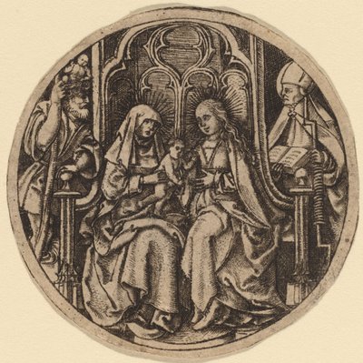 Madonna mit Kind und den Heiligen Christophorus und Erasmus von Netherlandish 15th Century