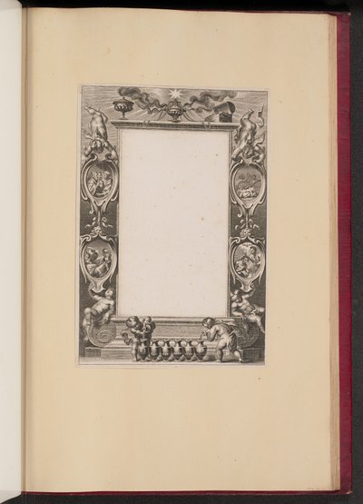 Randillustration mit Szenen aus dem Leben Christi und Putti, die Wein einschenken von Netherlandish 17th Century