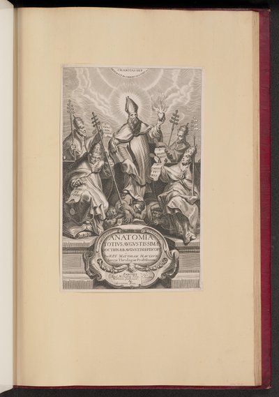 Titelseite für Anatomia Totivs Avgvstissimae Doctrinae Avgvstinae von Netherlandish 17th Century after Cornelis Galle I after Sir Peter Paul Rubens