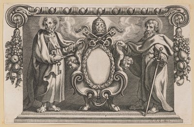 Vignette für ein Buch, das Papst Urban VII. gewidmet ist von Netherlandish 17th Century after Sir Peter Paul Rubens