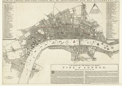 Ein wahres Porträt mit einer kurzen Beschreibung des beklagenswerten Feuers von London, das am 12. ausbrach von Netherlandish School