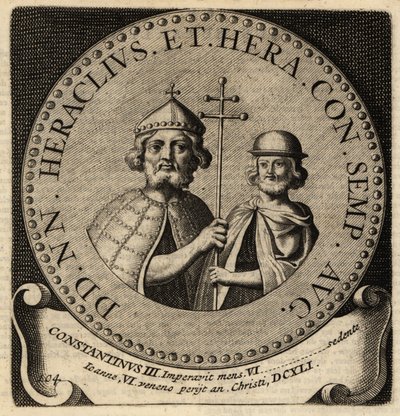 Byzantinische Kaiser Heraklius und Konstantin III. von Netherlandish School