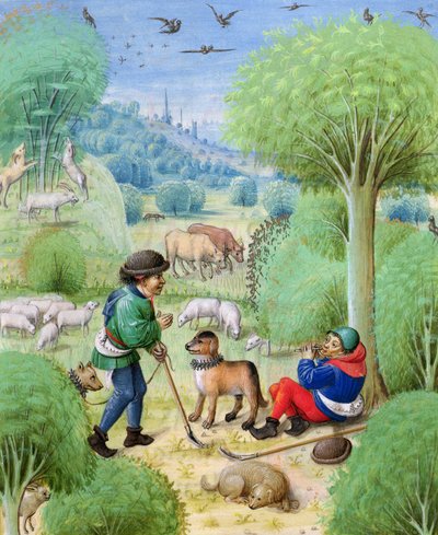 Pastorale Szene, aus Eclogues von Virgil, 1472-73 von Netherlandish School
