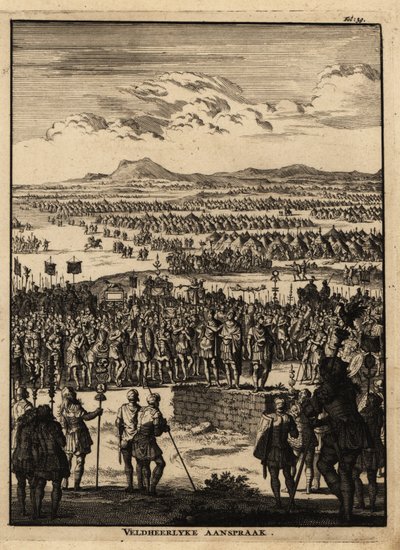 Römische Zenturionen und Legionäre hören einer Rede zu von Netherlandish School
