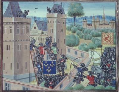 Die Eroberung von Wark Castle durch die Franzosen und Schotten, aus Buch II von 