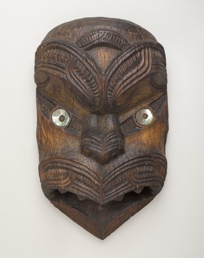 Giebelmaske (Koruru) aus Gisborne, Nordinsel, um 1860 von New Zealand School