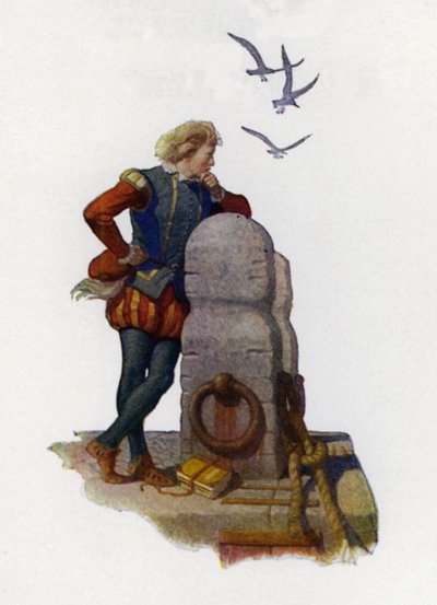 Titelblatt-Illustration für Westward Ho! von Charles Kingsley von Newell Convers (after) Wyeth