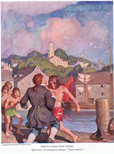 Johnnys Kampf mit Cherry! Hör jetzt auf, flüsterte er, wenn du willst von Newell Convers Wyeth