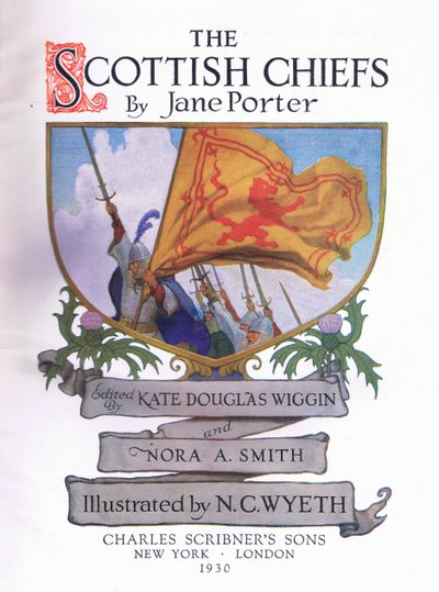 Titelseitengestaltung, aus The Scottish Chiefs veröffentlicht von Charles Schribner