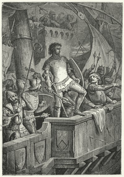 Kreuzritter greifen Konstantinopel im Vierten Kreuzzug an von Niccolo Sanesi