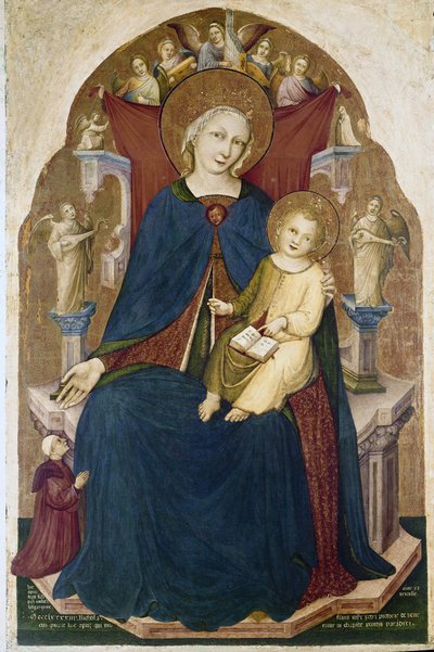 Madonna auf dem Thron mit Kind und zwei Verehrern von RC