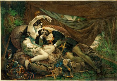 Die mexikanische Alaida, Schwester von Zingari, aztekischer Häuptling, mit Cortes in seinem Zelt von Nicholas Eustache (after) Maurin