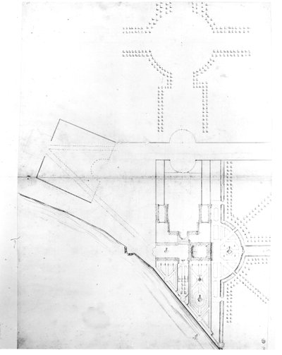 Lageplan von Schema I, Hampton Court, 1689 von Nicholas Hawksmoor