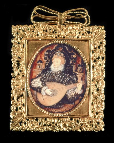 Königin Elizabeth I. spielt die Laute von Nicholas Hilliard