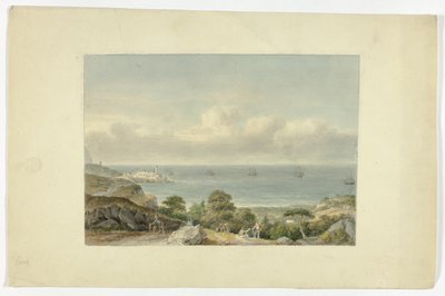 Mittelmeer-Seelandschaft mit Hafen von Nicholas Pocock