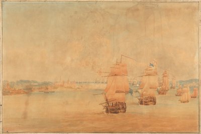 Die englische Flotte passiert den Sund am 28. März 1801 von Nicholas Pocock