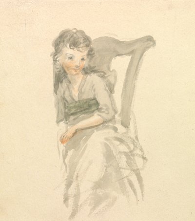 Studie eines Mädchens, das auf einem Stuhl sitzt von Nicholas Pocock