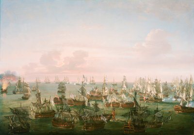 Die Schlacht von Trafalgar, 21. Oktober 1805, Ende der Aktion, ca. 1808 von Nicholas Pocock