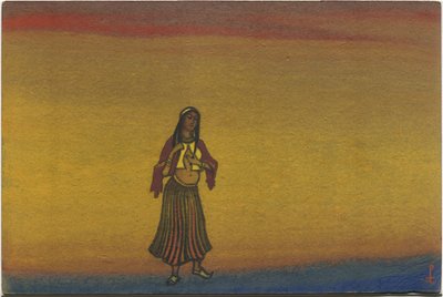 Ein gefangenes Mädchen, Kostümentwurf für "Polowetzer Tänze" aus Borodins Oper "Fürst Igor", 1943 von Nicholas Roerich