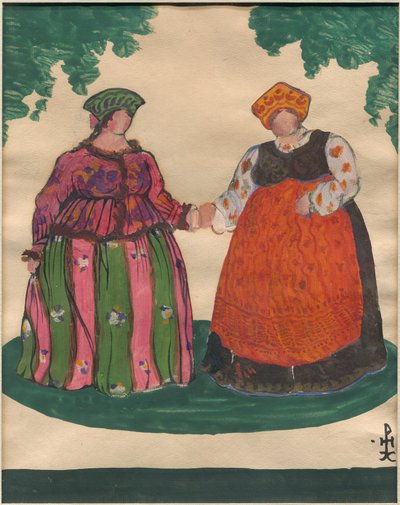 Kostümentwurf für Rimsky-Korsakows Oper "Das Märchen vom Zaren Saltan", 1919 von Nicholas Roerich