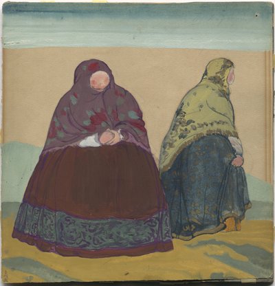 Kostümentwurf für Rimsky-Korsakows Oper "Das Märchen vom Zaren Saltan", 1919 von Nicholas Roerich