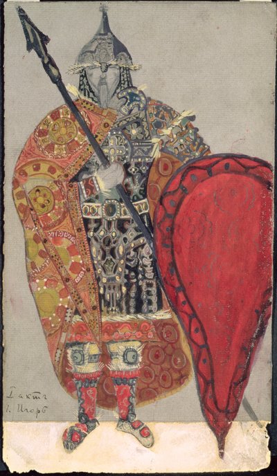 Kostümentwurf für die Oper "Fürst Igor" von Aleksandr Borodin von Nicholas Roerich