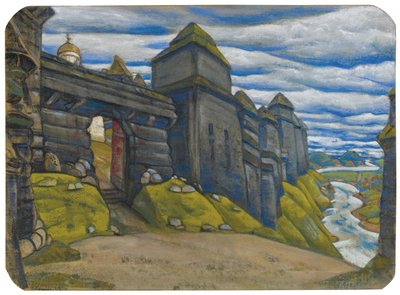 Bühnenbild für die Oper Prinz Igor von A. Borodin von Nikolai Konstantinowitsch Roerich