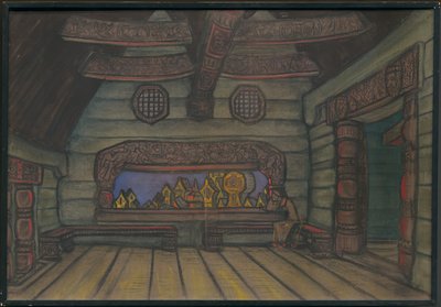 Yaroslavnas Turmzimmer, Dekor für Borodins Oper "Fürst Igor", 1914 von Nicholas Roerich