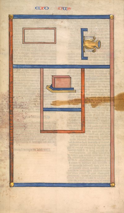 Grundriss des Tabernakels, eines von sechs illustrierten Blättern aus der Postilla von Nicholas of Lyra