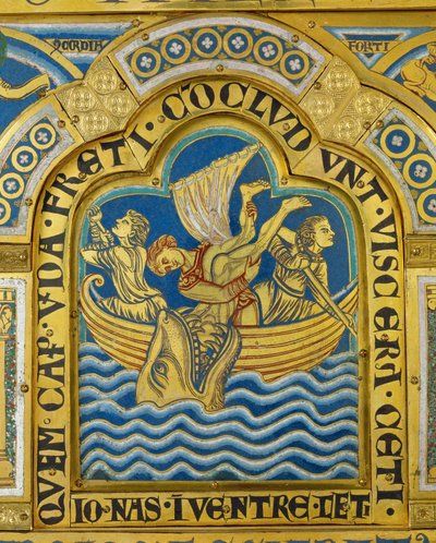 Jonas und der Wal, vom Verduner Altar von Nicholas of Verdun