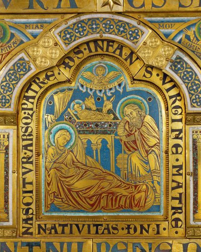 Die Geburt Christi, vom Verduner Altar von Nicholas of Verdun