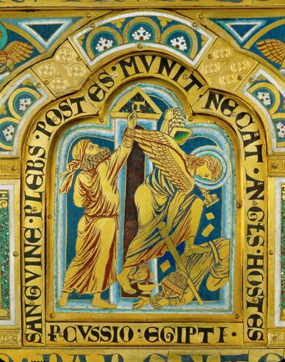 Die zehnte Plage Ägyptens: Die Israeliten bemalen ihre Türpfosten mit dem Blut des Osterlamms von Nicholas of Verdun
