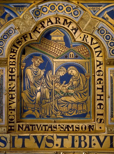 Verduner Altar aus Gold und Email von Nikolaus von Verdun (ca.1130/50-1205): Szenen aus dem Alten und Neuen Testament: (Detail) von Nicholas of Verdun