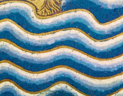 Wellen der Sintflut, vom Panel Arche Noah des Verduner Altars von Nicholas of Verdun