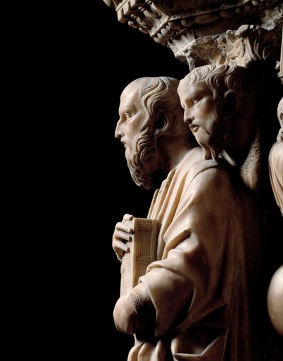 Gotische Kunst: Ein Prophet mit einem Buch (Detail) von Nicola Pisano